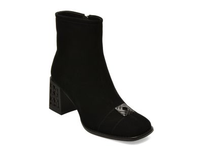 Ghete EPICA negre, M1172B, din piele intoarsa
