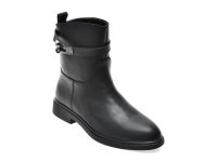 Ghete EPICA negre, T1586A, din piele naturala