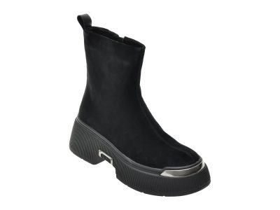 Ghete FLAVIA PASSINI negre, TD206, din piele intoarsa