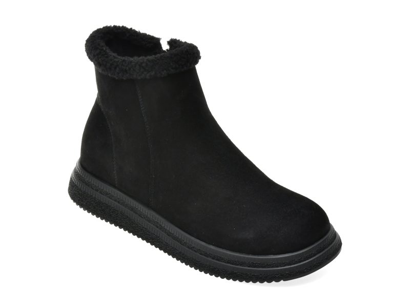 Ghete FLAVIA PASSINI negre, W81521, din piele intoarsa