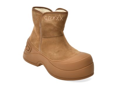 Ghete GRYXX maro, 9832, din piele intoarsa