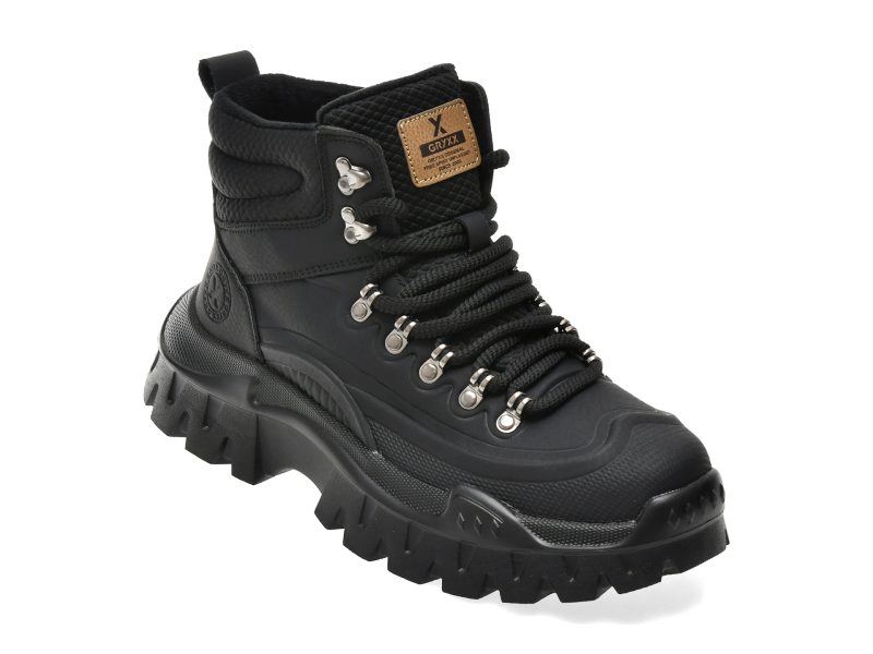 Ghete GRYXX negre, 9815, din piele naturala