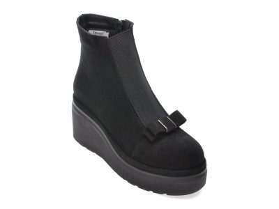 Ghete IMAGE negre, 117K574, din piele intoarsa