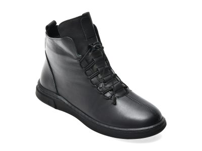Ghete IMAGE negre, CS230, din piele naturala