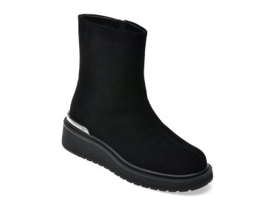 Ghete IMAGE negre, H275M, din piele intoarsa