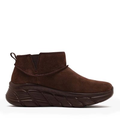 Ghete îmblănite femei Skechers Bobs B Flex Hi maro din piele 1962DG117390VM