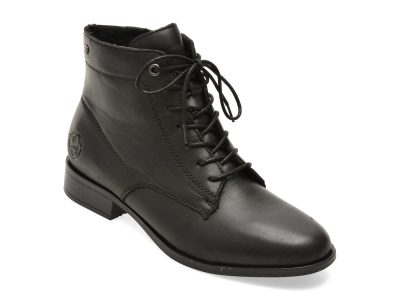 Ghete RIEKER negre, 77030, din piele naturala