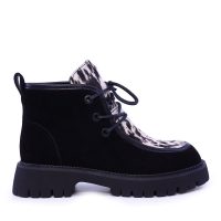 Ghete tip mocasin femei  Enzo Bertini negre din piele întoarsă 1892DG2520VN