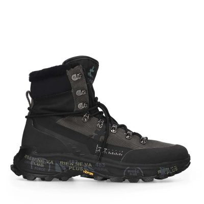 Ghete tip trekking bărbați Premiata Midtreck Montone negre 1692BGT0491N