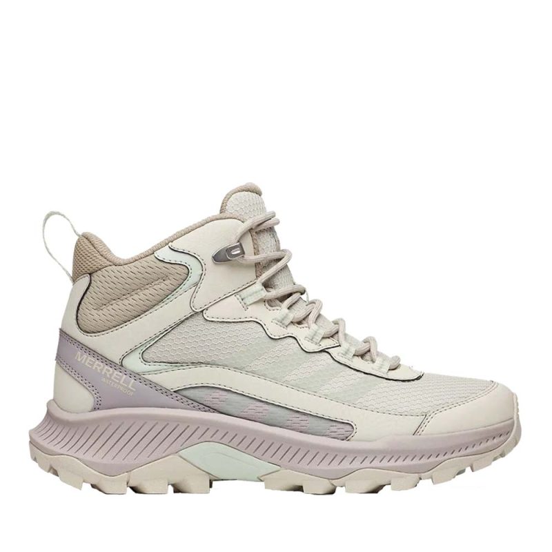 Ghete waterproof femei Merrell Speed Strike 2 bej din textil și piele 3990DGT38538BE