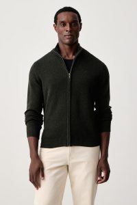 Hackett London  pulover cu fermoar pentru bărbați din lână