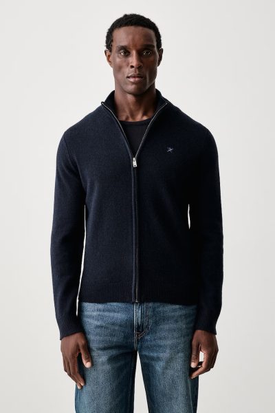 Hackett London  pulover cu fermoar pentru bărbați din lână