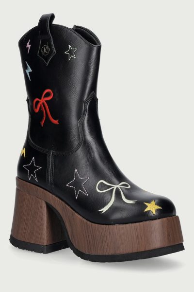 Koi Footwear  cizme cowboy cu toc înalt pentru femei Lassitude Chunky Cowboy Boots