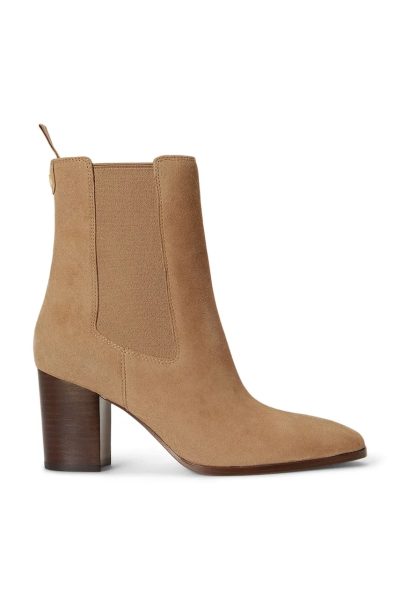 Lauren Ralph Lauren  ghete scurte cu toc înalt pentru femei din nubuck Rlyn Bte Hl