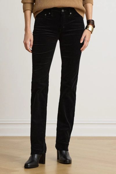 Lauren Ralph Lauren  pantaloni pentru femei din catifea reiată