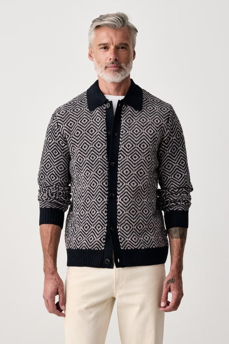 Lindbergh  cardigan pentru bărbați cu amestec de lână