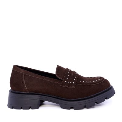 Loafers femei Benvenuti maro din piele întoarsă 2542DM3211VM
