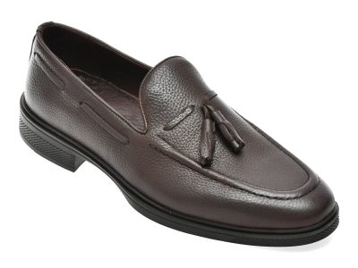 Mocasini eleganti OTTER maro, FH405, din piele naturala