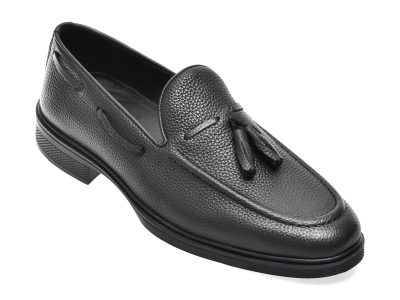 Mocasini eleganti OTTER negri, FH405, din piele naturala