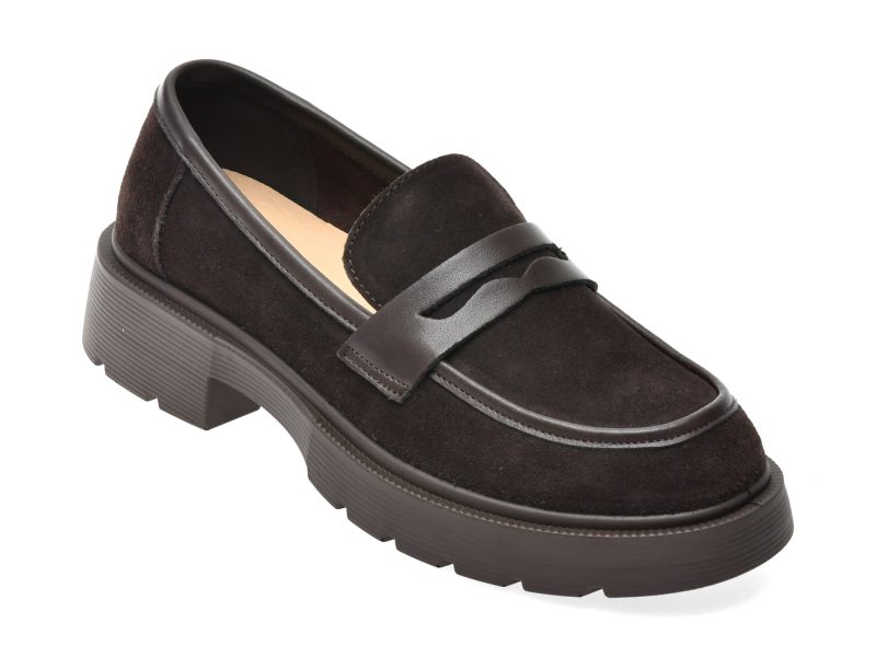 Mocasini EPICA maro, 8996, din piele intoarsa