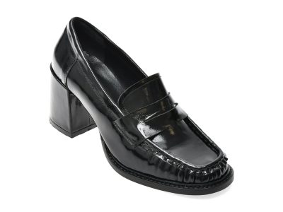 Mocasini EPICA negri, 1754243, din piele naturala lacuita