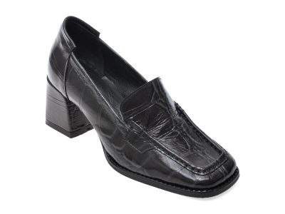 Mocasini EPICA negri, 2772114, din piele croco