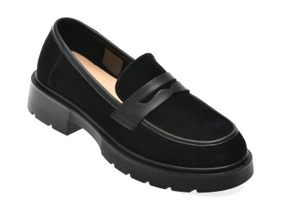 Mocasini EPICA negri, 8996, din piele intoarsa