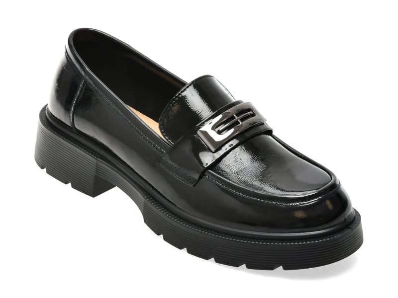 Mocasini GRYXX negri, 6310, din piele naturala lacuita