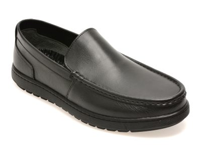 Mocasini OTTER negri, FL565F, din piele naturala