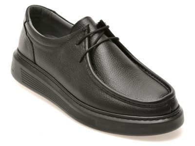 Mocasini OTTER negri, GNY617, din piele naturala