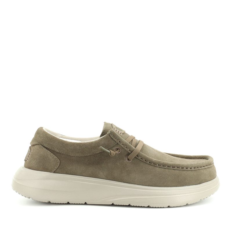 Mocasini ușori bărbați Hey Dude Wally COMF Suede kaki 3092BM41975VKA