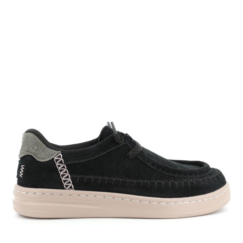 Mocasini ușori femei Hey Dude Harper Moc Crafted Suede negri 3092DM45619VN