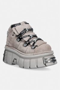 New Rock  încălțăminte pentru femei din piele întoarsă ALASKA PERLA + IMPERFECT TOWER PERLA TORNILLOS