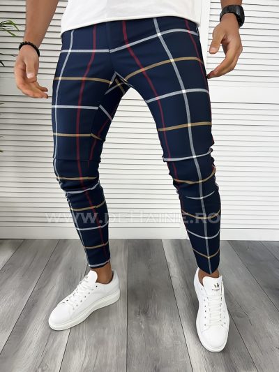 Pantaloni barbati casual regular fit bleumarin B7994  B3-1.2