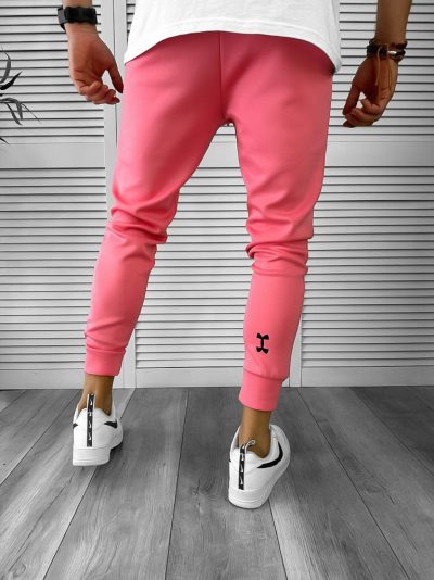 Pantaloni de trening roz  silon  conici 12379 P19-3.3