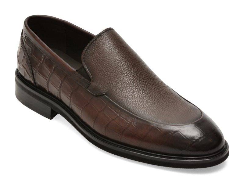 Mocasini eleganti EPICA maro, 2478, din piele naturala