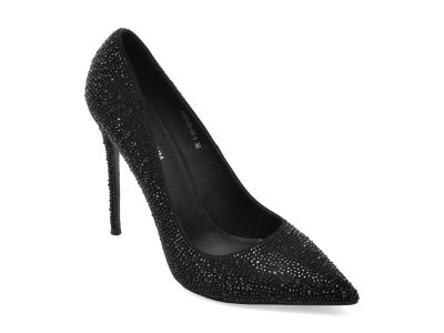 Pantofi eleganti EPICA PREMIUM negri, 2317215, din piele intoarsa