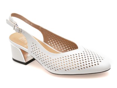Pantofi eleganti FLAVIA PASSINI albi, JH56, din piele naturala
