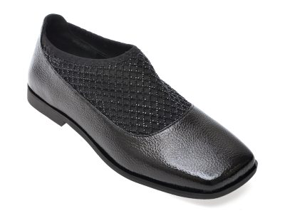 Pantofi EPICA negri, 2774540, din material textil si piele naturala