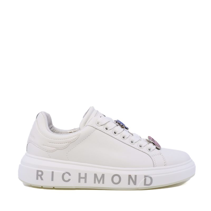 Pantofi femei JOHN RICHMOND albi din piele cu accesorii 2260DP29007A