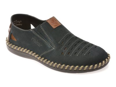 Pantofi RIEKER bleumarin, B2457, din piele naturala