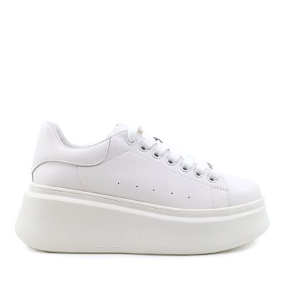 Pantofi sport femei Benvenuti albi din piele 3742dp002a