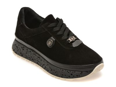 Pantofi sport GRYXX negri, 219158Z, din piele intoarsa