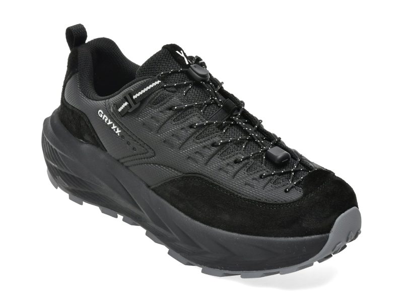 Pantofi sport GRYXX negri, 25078, din material textil si piele naturala