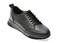 Pantofi sport OTTER negri, ET429, din piele naturala