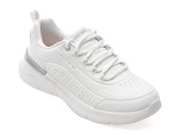 Pantofi sport SKECHERS albi, SKECH-AIR DYNAMIGHT 2.0, din piele ecologica