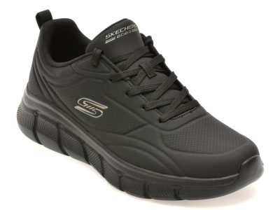 Pantofi sport SKECHERS negri, BOBS B FLEX, din piele ecologica