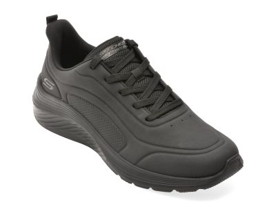 Pantofi sport SKECHERS negri, BOBS SQUAD WAVES, din piele ecologica