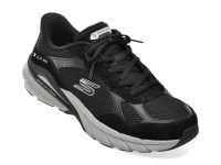 Pantofi sport SKECHERS negri, SKECH CAGE, din material textil si piele naturala
