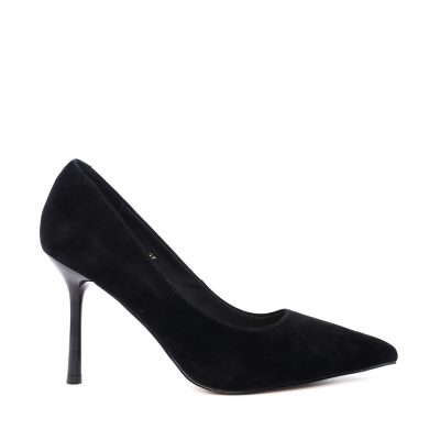 Pantofi stiletto femei Enzo Bertini negri din piele întoarsă 1391DP8662VN